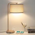 Candeeiro de mesa Farmhouse Seaside Village, portas USB reguláveis, LED