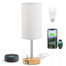 Candeeiro de mesa Fenmzee Touch Cream de 3 vias regulável com carregamento USB Candeeiro de mesa Fenmzee Touch Cream de 3 vias regulável com carregamento USB