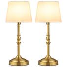 Candeeiro de mesa GGOYING, conjunto de 2 LED recarregáveis sem fio, bronze