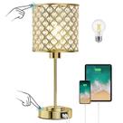 Candeeiro de mesa GyroVu Crystal Touch Control com portas USB-C+A