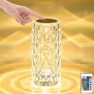 Candeeiro de mesa GZKPL Crystal Touch Bedside River Silver com rosa