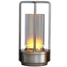 Candeeiro de mesa GZKPL sem fio recarregável LED regulável prateado Candeeiro de mesa GZKPL sem fio recarregável LED regulável prateado