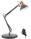 Candeeiro de mesa LEPOWER Metal ajustável com pescoço de ganso preto arenoso