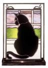 Candeeiro de mesa Meyda Tiffany Black Cat Stained Glass 60W Candeeiro de mesa Meyda Tiffany Black Cat Stained Glass 60W