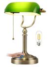 Candeeiro de mesa Newrays Green Glass Bankers Stepless Dimmable