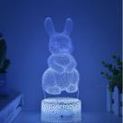Candeeiro de mesa Night Light 3D Animal Rabbit com luz colorida
