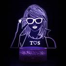 Candeeiro de mesa Night Light 3D Singer Taylor Swift Star Ambi Candeeiro de mesa Night Light 3D Singer Taylor Swift Star Ambi