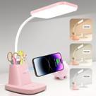 Candeeiro de mesa Sailstar Cute Pink com suporte para canetas e carregador sem fio
