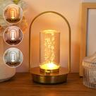 Candeeiro de mesa sem fio HULKNPEE Cylinder Droplet Gold LED