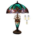 Candeeiro de mesa WERFACTORY Tiffany Style Green Style Vitral 59cm Candeeiro de mesa WERFACTORY Tiffany Style Green Style Vitral 59cm