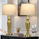 Candeeiros de mesa Cinyirong, ouro de 30 cm de altura, conjunto de 2 com portas USB