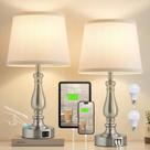 Candeeiros de mesa EJIAXIN Conjunto de 2 portas USB de toque 120V