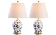 Candeeiros de mesa JONATHAN Y Penelope 22 Chinoiserie Classic Azul/Branco