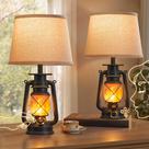 Candeeiros de mesa LEDIARY Blow-Controlled Flickering Flame, conjunto de 2