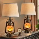 Candeeiros de mesa LEDIARY Vintage Lantern Flickering Flame 18,72 cm