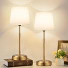 Candeeiros de mesa Lynnoland Cordless Vintage Brass, conjunto de 2