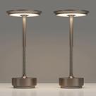 Candeeiros de mesa sem fio TBBGA, pacote com 2 unidades, bateria de 5000mAh, LED regulável