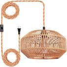 Candeeiros suspensos Maliralt Rattan Pendant Light 5m Cord Bedroom