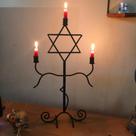 Candelabro Artesanal Estrela de Davi Decoração Sofisticada em Ferro 56cm Prosperidade Candelabro Artesanal Estrela de Davi Decoração Sofisticada em Ferro 56cm Prosperidade