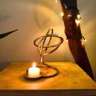Candelabro Em Ferro Estilo Átomo Decorativo Artesanal 12cm Para Vela Física