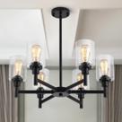 Candelabro LIGHTDAMY 6-Light Preto Transparente 63cm