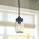 Candelabro LOG BARN Mason Jar Lights Farmhouse Metal Finish
