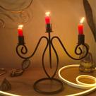 Candelabro Marrom Artesanal para 3 Velas Altares, Meditação e Decoração Espiritual