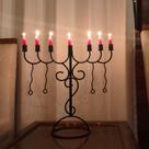 Candelabro Medieval de Ferro Artesanal 7 Velas Decoração Rústica Luxo, Castelo, Vintage Exclusivo