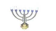 Candelabro Menorah de Acrílico Dourado com Lâmpada - 25cm x 27cm