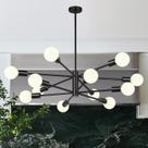 Candelabro MQMQA 33" preto fosco ajustável com 12 luzes