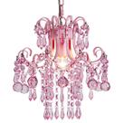 Candelabro Q&S Mini Crystal Pink 1 Light E26 para quarto de princesa