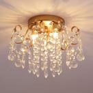Candelabro Q&S Small Modern Gold Crystal de 3 luzes G9 LED