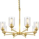 Candelabro Sucolite 33,5" de 8 luzes Modern Farmhouse Gold