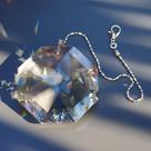 Candelabro suspenso Crystal Suncatcher Prism 80 mm com corrente Candelabro suspenso Crystal Suncatcher Prism 80 mm com corrente