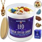 Candle Dancing Bear Leo Zodiac com 3 cristais de cura 240 ml
