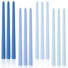 Candle LPUSA, 30 cm, gradiente azul, sem perfume, sem fumaça, conjunto 12