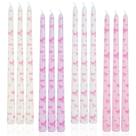 Candle LPUSA Bow Pink Taper 30 cm sem perfume, conjunto de 12