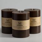 Candle MOZEAL 3"x4" marrom sem perfume, conjunto de 3 Candle MOZEAL 3"x4" marrom sem perfume, conjunto de 3