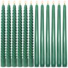 Candle Sihuida, pacote com 12 unidades, Hunter-Green Taper, 25 cm, sem gotejamento