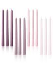 Candles Taper Viyffo 25 cm rosa e roxo, conjunto de 12 sem perfume