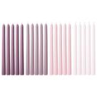 Candles Taper Viyffo 25 cm rosa e roxo, conjunto de 20 sem perfume
