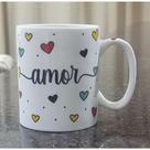 Caneca 300ml - AMOR - Porcelana Decorada