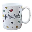 Caneca 300ml - FELICIDADE - Porcelana Decorada