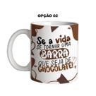 Caneca 325ml Flork Páscoa Se a vida se tornar uma barra que