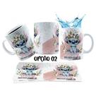 Caneca 325ml Lilo Stitch Ohana quer dizer família Fofo