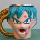 Caneca 3D Goku Super Saiyajin Azul Machucado Dragon Ball