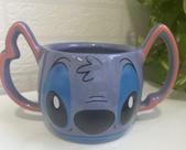 Caneca 3d Porcelana 450ml Alça Dupla Stitch Disney Cor Azul