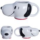 Caneca 3D Snoopy Cerâmica Branca 350ml Oficial Peanuts - Zona Criativa
