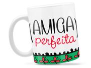 Caneca Amiga Perfeita Divertida Porcelana Xícara 325ml + Caixa Presente