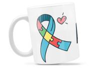 Caneca Autismo Divertida Porcelana Xícara 325ml + Caixa Presente